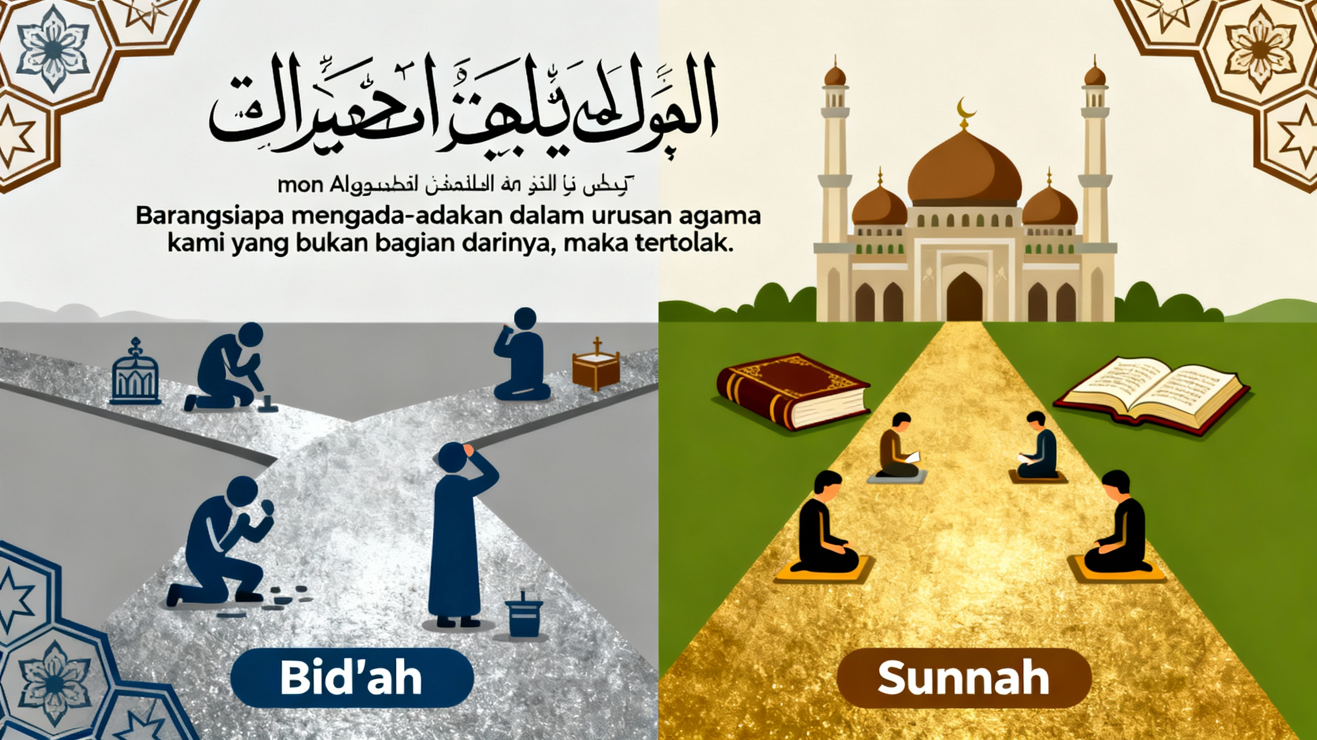 Hadist Arbain nawawi nomor 5 tentang larangan membuat sesuatu yang baru dalam agama